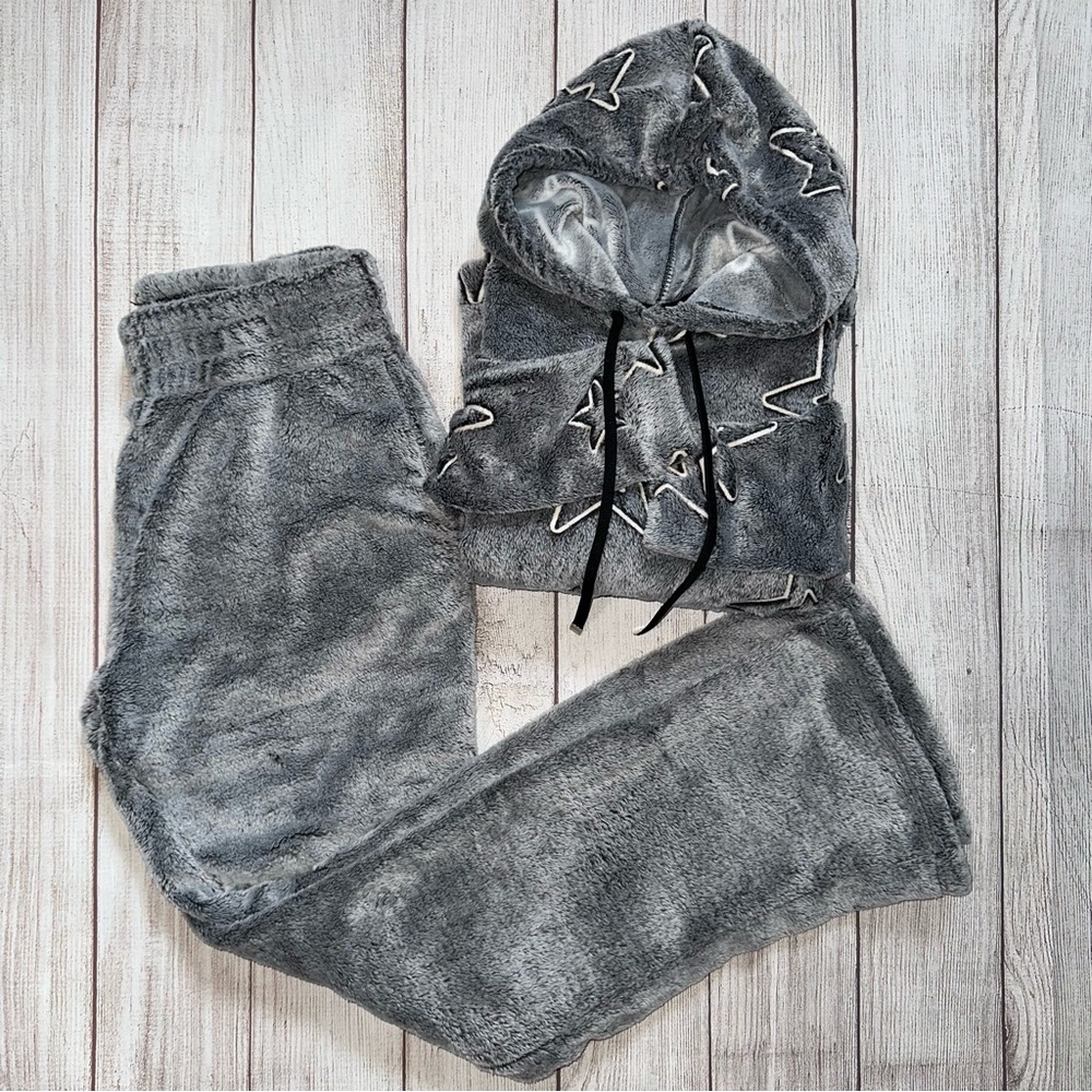 Fuzzy Hoodie Lounge Set